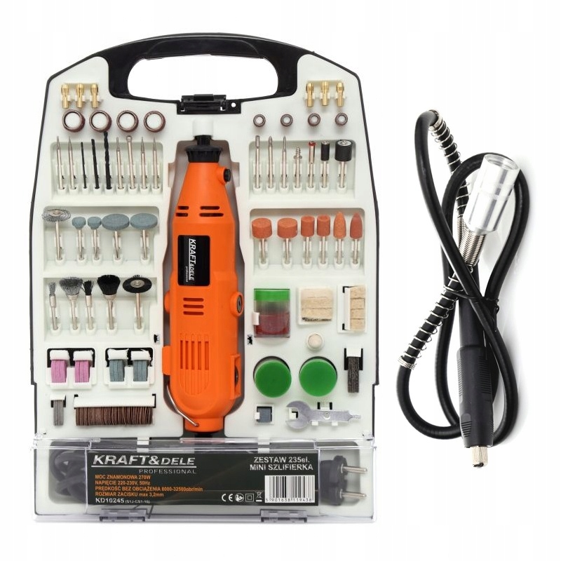 Mini szlifierka frezarka 270W 235 elementów Dremel Kraft&Dele KD10245