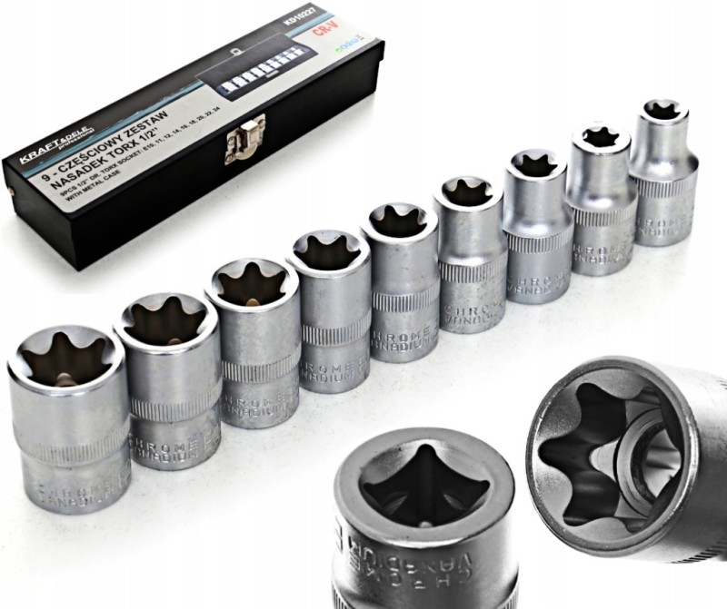 Kraft Dele KD10227 Zestaw nasadek torx 1/2cala 9cz