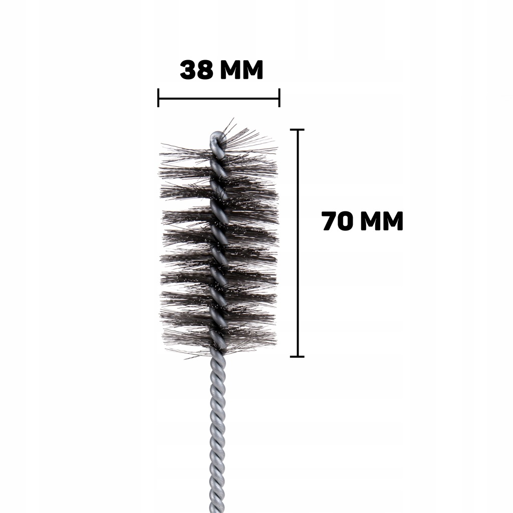 SZCZOTKA STALOWA DRUCIANA CYLINDRYCZNA WYCIOR DO WKRĘTARKI 38mm x 70mm