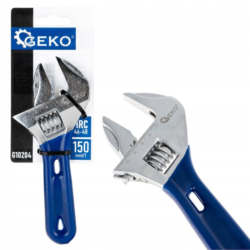 KLUCZ NASTAWNY SZWEDZKI SZWED REGULOWANY KRÓTKI 6" 36mm CRV 48HRC GEKO