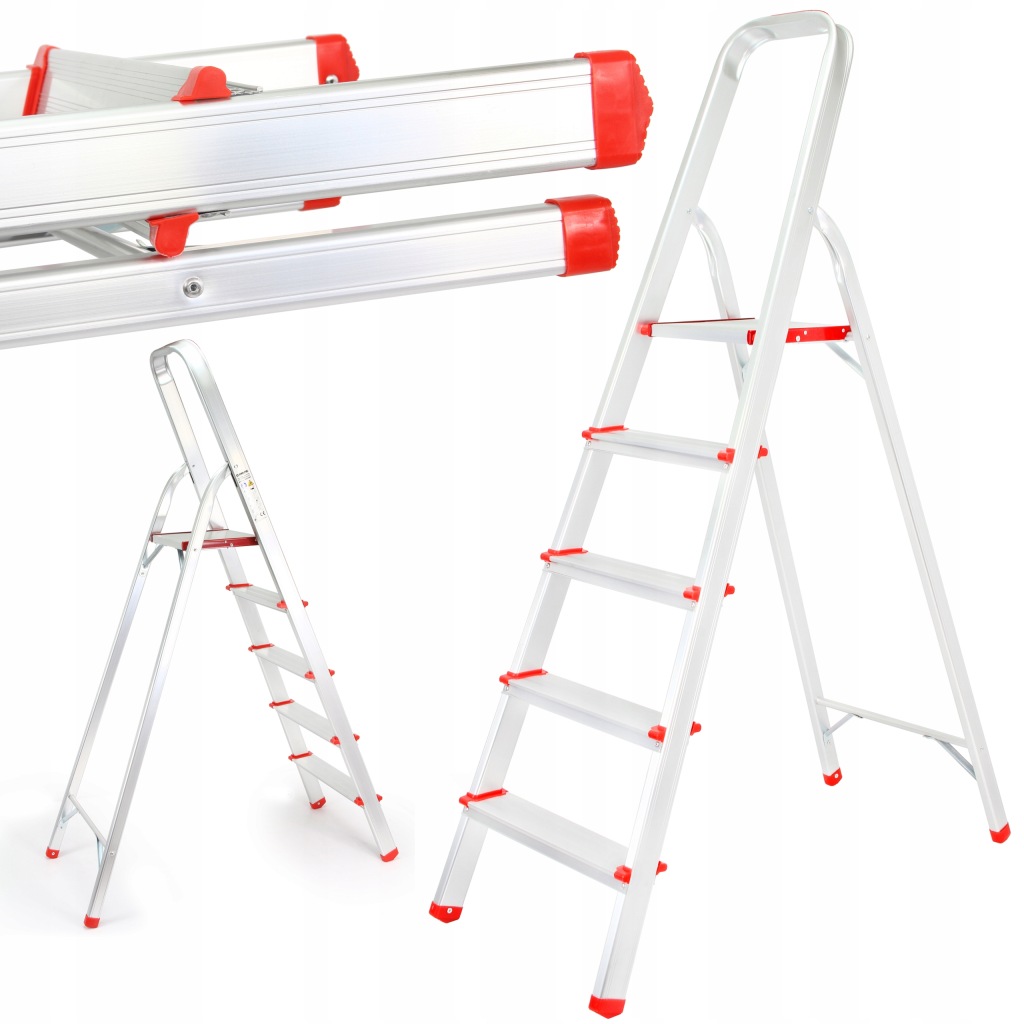 Drabina aluminiowa składana 5-stopniowa 150 kg
