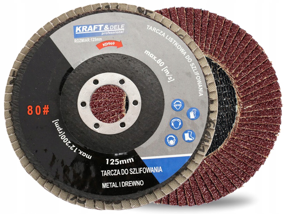 TARCZA DO SZLIFOWANIA METAL DREWNO 125mm P80 KD967