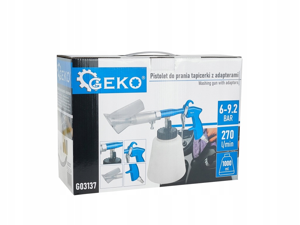 PISTOLET DO PRANIA CZYSZCZENIA TAPICERKI PIORĄCY ADAPTERY DO ODKURZACZA
