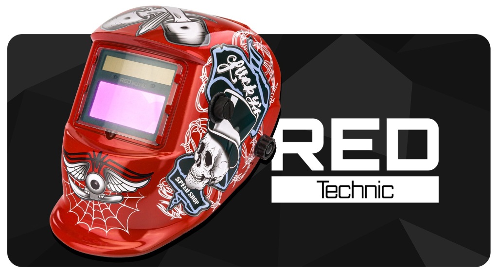 Przyłbica spawalnicza RED TECHNIC automatyczna samościemniająca