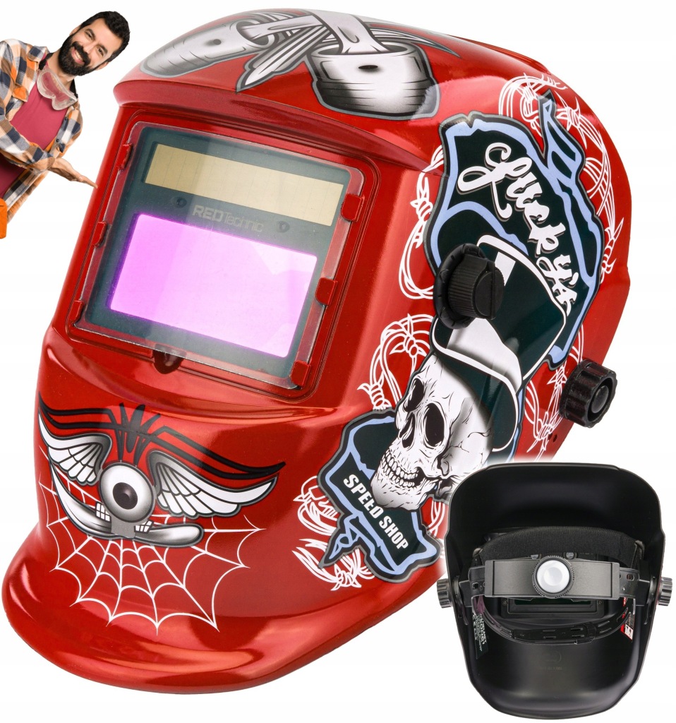 Przyłbica spawalnicza RED TECHNIC automatyczna samościemniająca