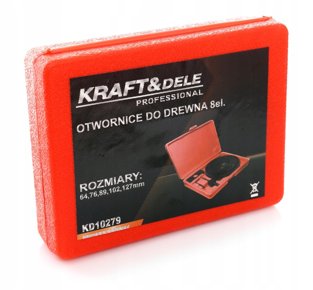 OTWORNICE do DREWNA zestaw 8 el. od 64-127mm Kraft&Dele akcesoria