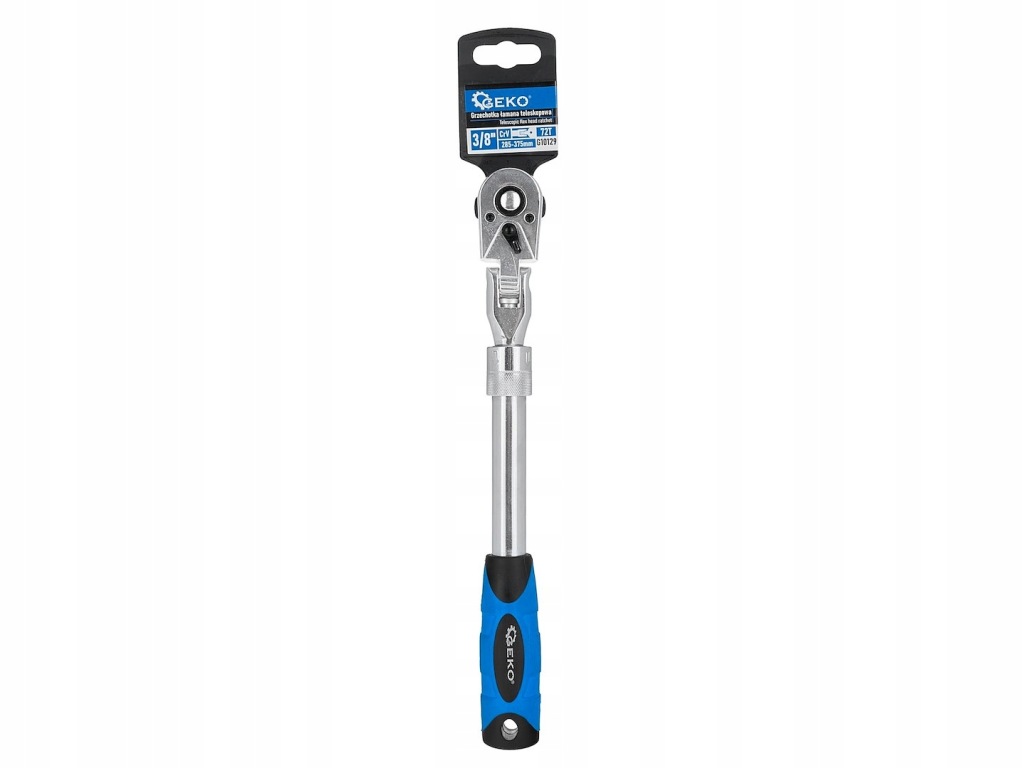 GRZECHOTKA TELESKOPOWA ŁAMANA PRZEGUBOWA 3/8” 285-375mm CrV 72T GEKO