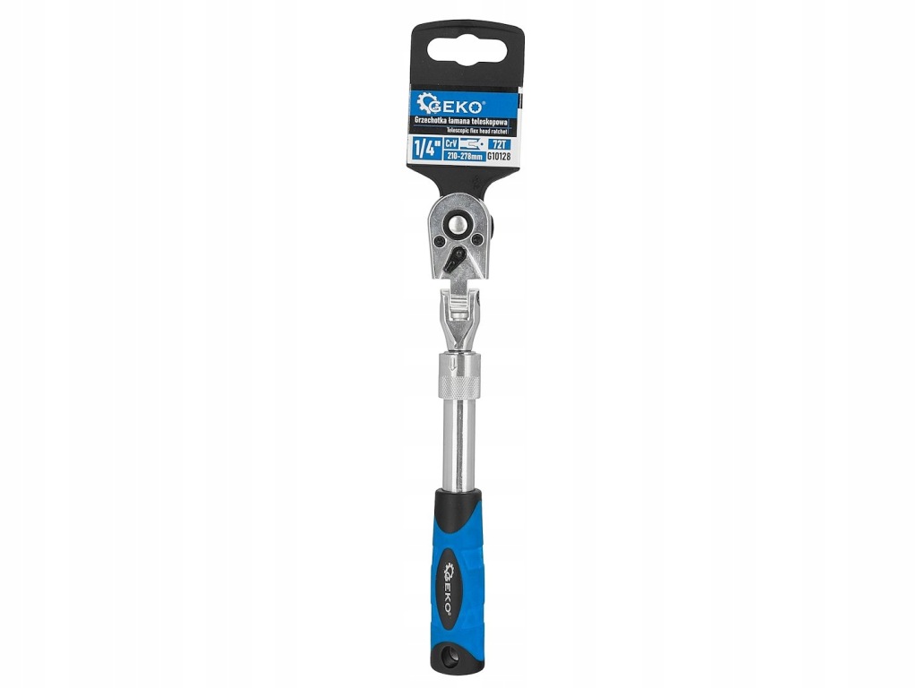GRZECHOTKA TELESKOPOWA ŁAMANA PRZEGUBOWA 1/4” 210-278mm CrV 72T GEKO