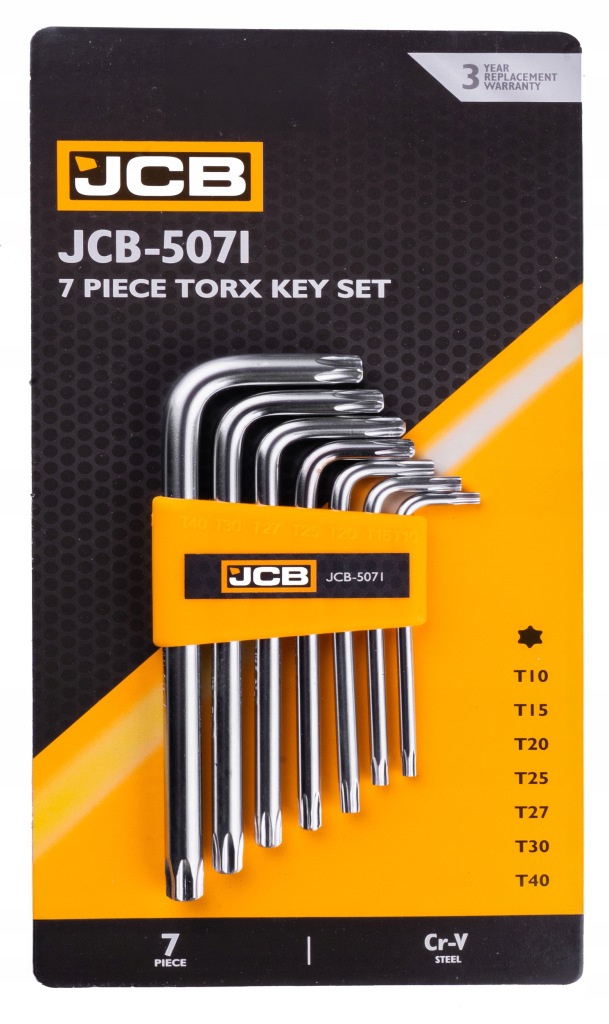 ZESTAW KLUCZY IMBUSOWYCH IMBUSY DŁUGIE TORX CR-V T10H-T40H 7.EL