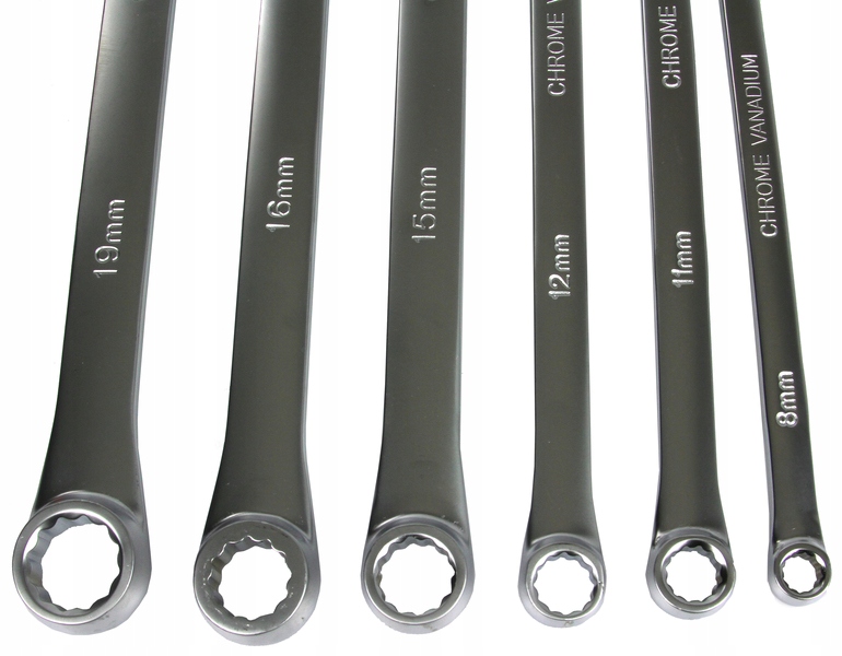 Klucz oczkowy Silver długi 8-21 mm stal CrV 6 szt.