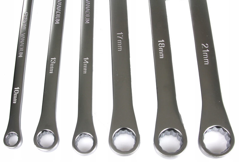 Klucz oczkowy Silver długi 8-21 mm stal CrV 6 szt.