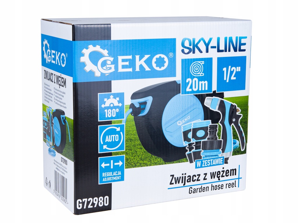 WĄŻ OGRODOWY NA BĘBNIE ZWIJANY AUTOMATYCZNIE ZE ZWIJACZEM 1/2"