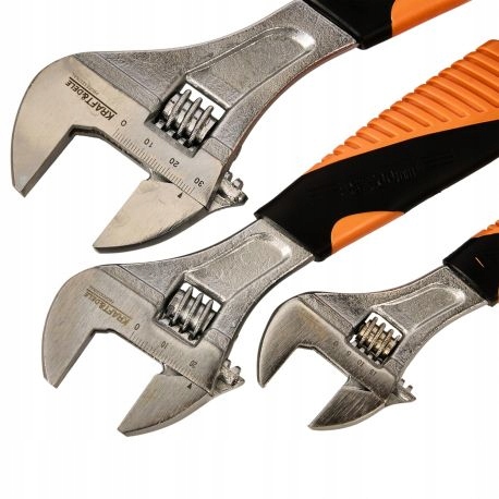 Zestaw kluczy nastawnych płaskie CR-V 3 sztuki 20 mm 24 mm 32 mm