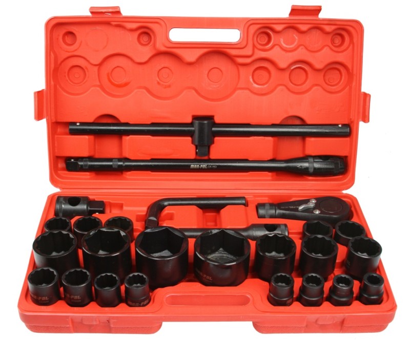 Mar-Pol zestaw klucze nasadowe 26el. 3/4" & 1" 6pt & 12pt