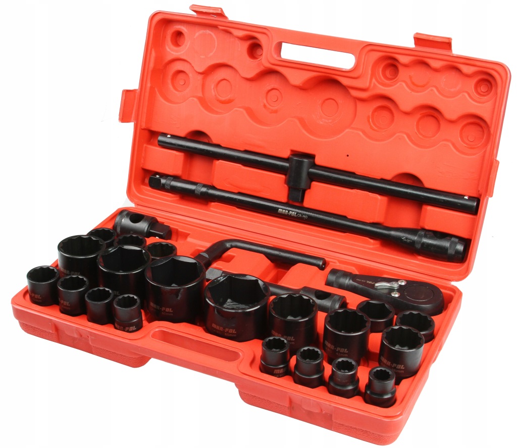 Mar-Pol zestaw klucze nasadowe 26el. 3/4" & 1" 6pt & 12pt