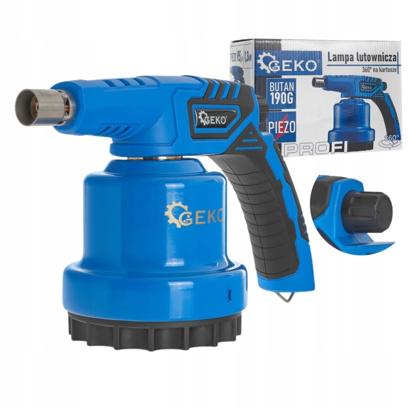 GEKO LAMPA LUTOWNICZA Z PIEZZO NA KARTUSZE 190G LUTOWNICA GAZOWA 1300W