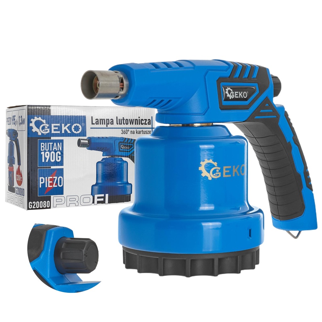 GEKO LAMPA LUTOWNICZA Z PIEZZO NA KARTUSZE 190G LUTOWNICA GAZOWA 1300W