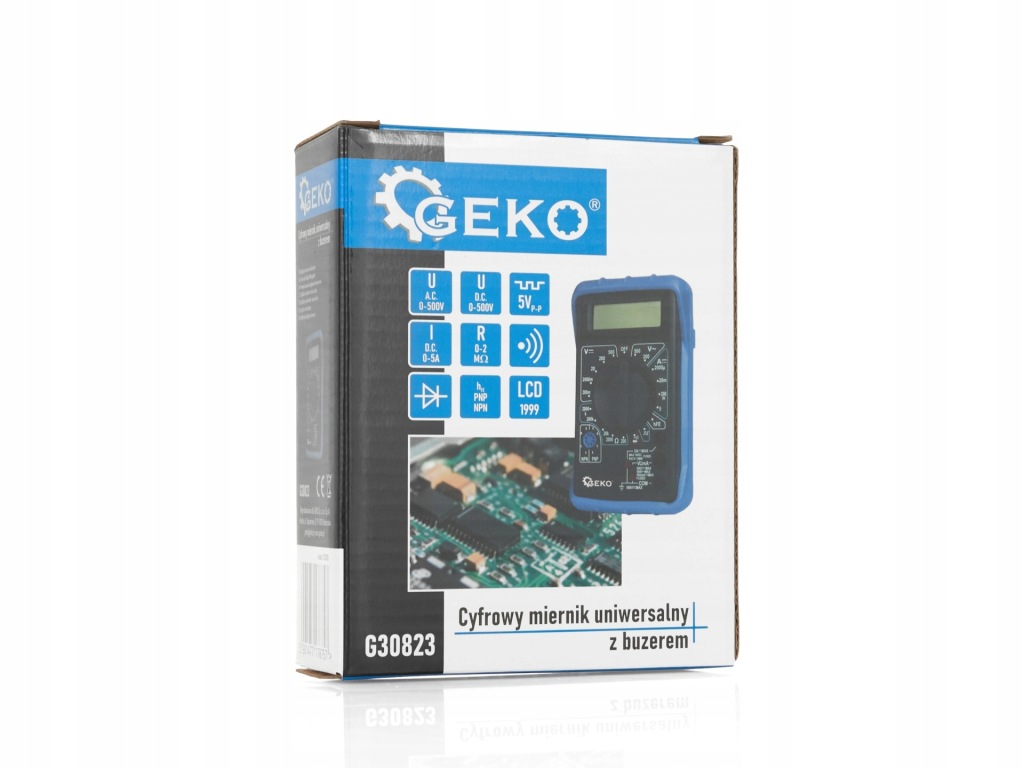 Geko cyfrowy miernik uniwersalny z buzerem G30823