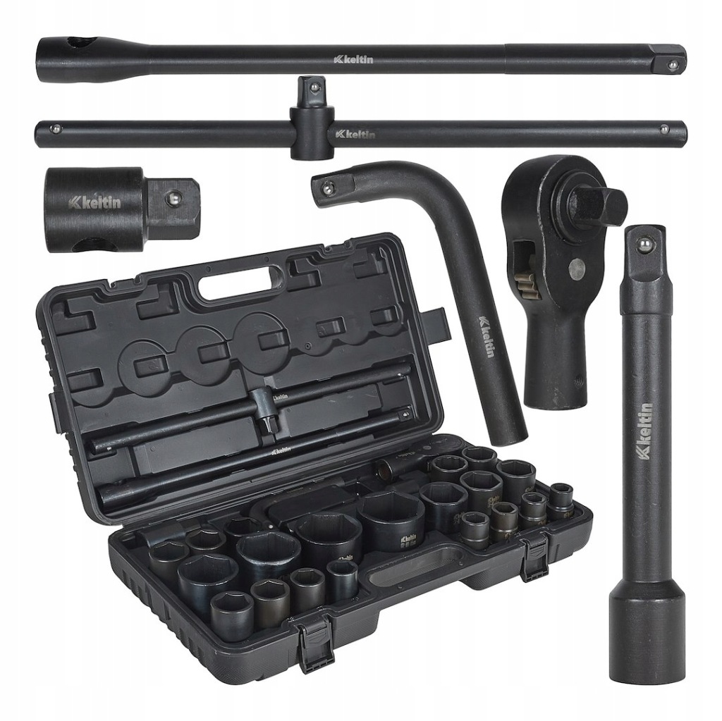 ZESTAW KLUCZY NASADOWYCH UDAROWYCH 26el. 3/4" 1" 6-kąt 17-65mm