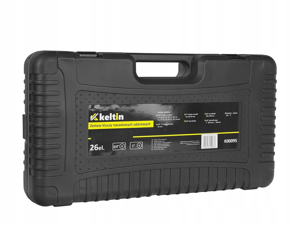 ZESTAW KLUCZY NASADOWYCH UDAROWYCH 26el. 3/4" 1" 6-kąt 17-65mm
