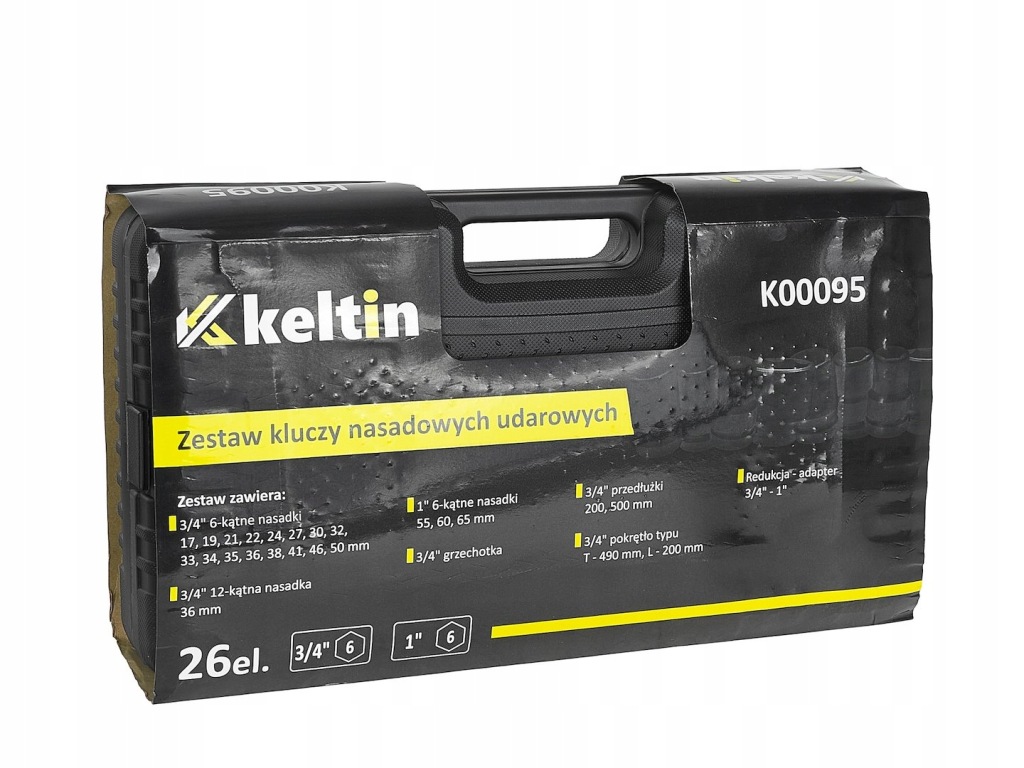 ZESTAW KLUCZY NASADOWYCH UDAROWYCH 26el. 3/4" 1" 6-kąt 17-65mm